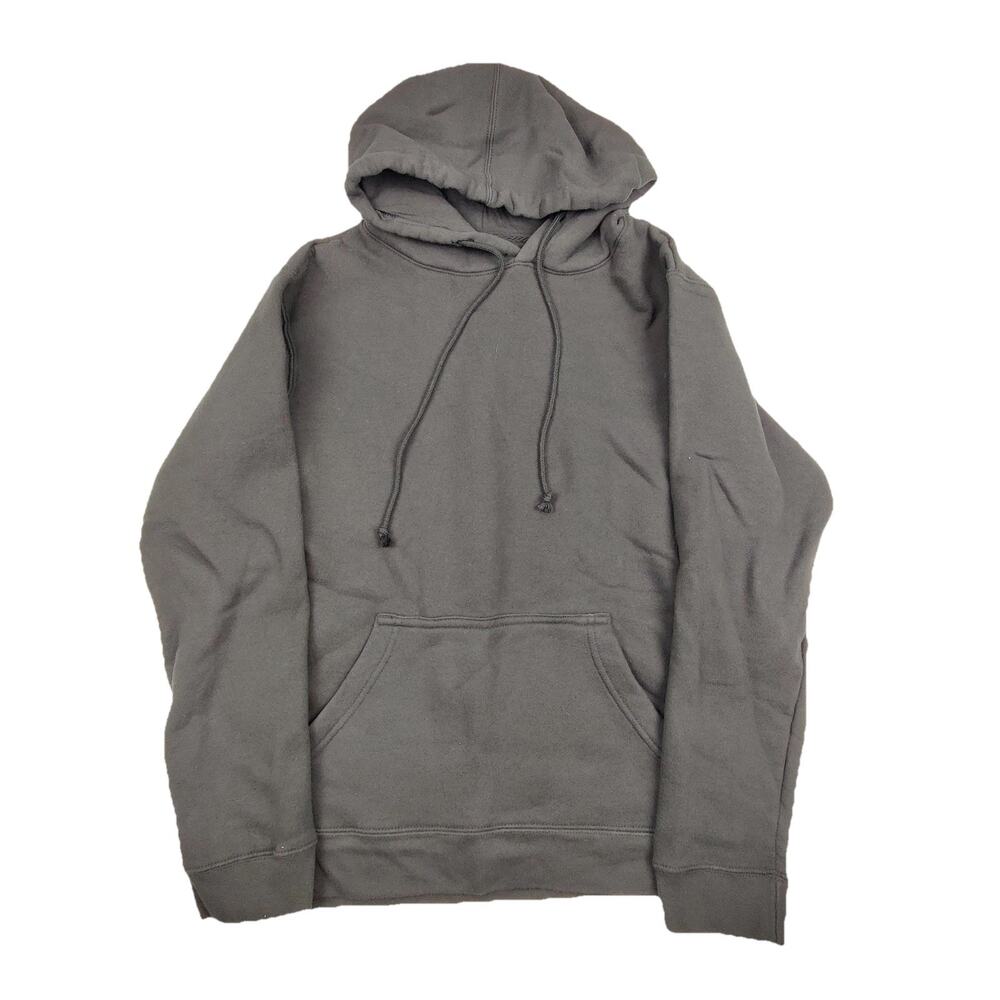 Delta Apparel Hoodie Mens Medium Gray Fleece Kangaroo Pocket Pullover Casual